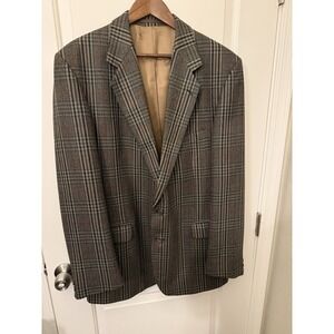 Magee Ashford Castle Irish Tweed Windowpane Plaid Blazer Pure New Wool 40L